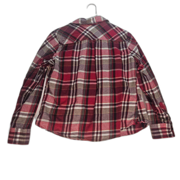 Coldwater Creek Women's Small Red Plaid Flannel Shirt Camping Overshirt Cotton - Picture 3 of 6